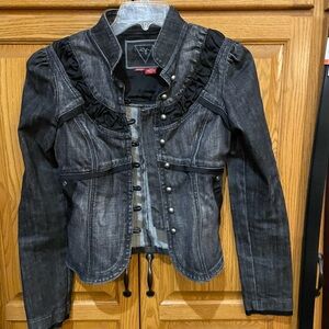 Stylish Guess Black Denim Jacket